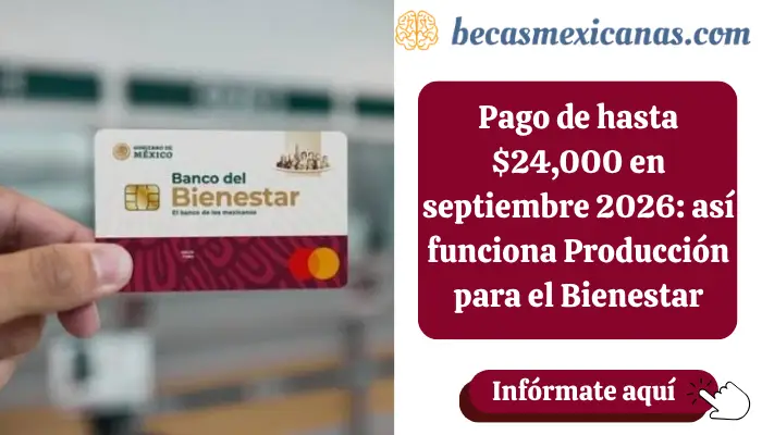 Productor del campo consultando el pago de Producción para el Bienestar en septiembre 2026