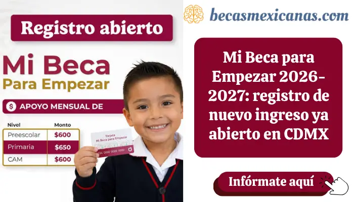 Familia registrando a su hijo en Mi Beca para Empezar 2026-2027