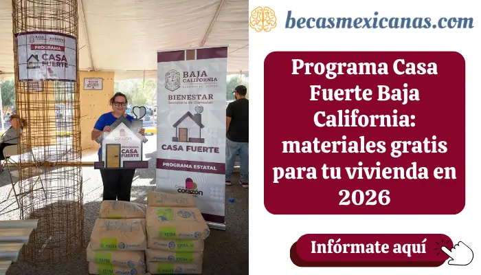 Familia recibiendo materiales del programa Casa Fuerte en Baja California